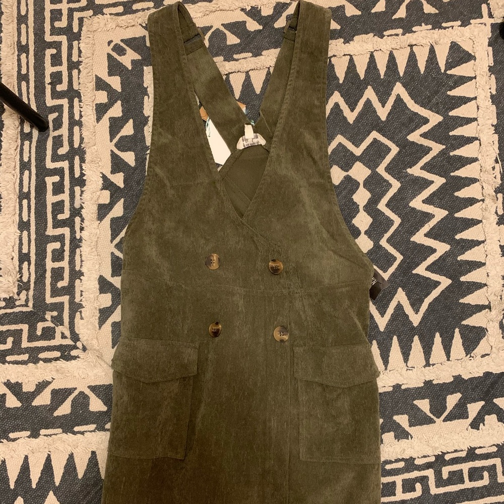 Cute Green Overall Dress